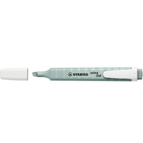 STABILO SWING COOL NATURE EVIDENZIATORE PUNTA A SCALPELLO 1/4 mm VERDE EUCALIPTO CONF 10 Pz.